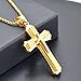 OLEVS Stainless Steel Gold Plated Cross Pendant Necklace - Men & Women's Stainless Steel Cross Pendant Chain Christmas Stocking Stuffer Gifts
