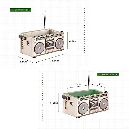 Leen4You Succulent Plant Pot Garden Planting Pots Cute Little Pots with Drain Hole for Plants Cactus Flower Perfect for Home Office Decor (Cassette Recorder Style) - Image 2