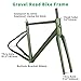 HWEVDHJ Gravel Road Bike Frameset 700C Disc Brake Bike Frame 46CM 48CM 50CM Aluminum Alloy Bicycle Frames Thru Axle F12*100mm R12*142mm with Carbon Fiber Fork Internal Routing(Green,50cm)