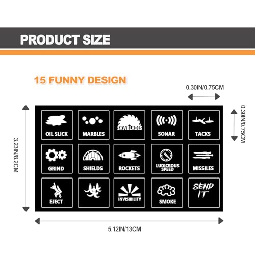 Image of Novelty Stickers for Car or Truck Unused Button Car Interior Console Switch Decals Truck Dashboard Switch Control Stickers Car Interior Stickers (15 Patterns,1PC)