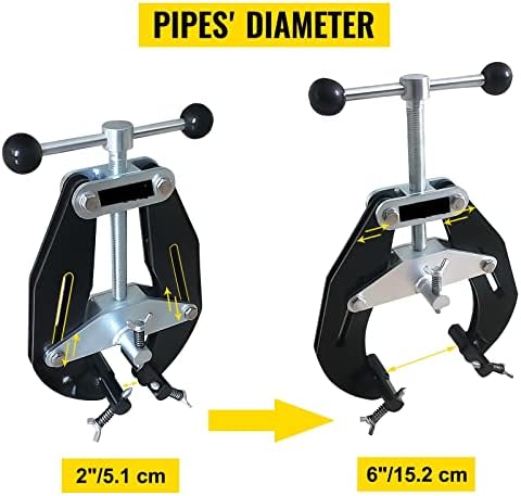 Adjustable Steel Pipe Clamp 2-6in & 5-12in, Versatile Welding Alignment Tool for Tube to Flange & Tee Fittings, Ultra Fit Heavy-Duty Clamps for Precision Alignment