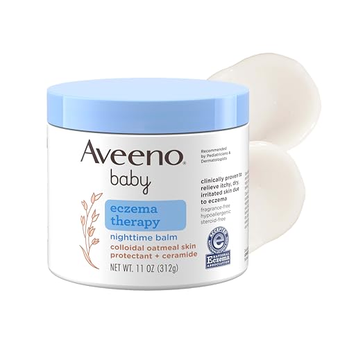 Aveeno Baby Eczema Therapy Nighttime Body Balm, Moisturizing Eczema Balm for Babies with Colloidal...