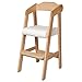 キッズチェア 木製椅子 ハイチェア 3段階調節可能 幅35×奥行41×高さ78.5cm