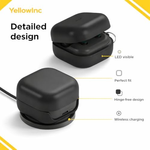 Image of Liquid Silicone Case Cover for Samsung Galaxy Buds 4 and 4 Pro with Heavy Duty Carabiner (Navy Blue, Silicone)