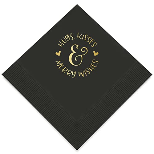 Serviettes cocktail feuille d'or noir pour des fêtes de fin d'année magiques