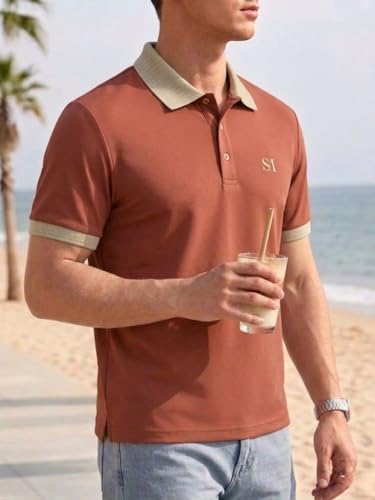 Image of SMOWKLY Men's T-Shirt | Stylish T Shirt with a Ribbed Collar | Soft Breathable Lightweight Polyester Blend | Stylish Regular Fit Casual TShirt for Men.