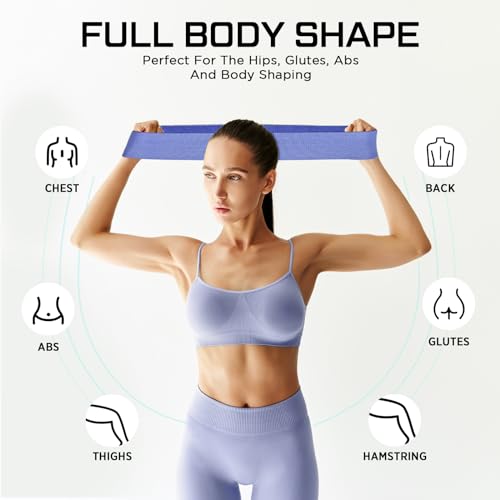 Image of 12 Pcs Fabric Resistance Bands for Working Out Non-Slip Booty Exercise Loop Bands for Women Men Glutes Hip Thigh Butt Yoga Pilates Fitness Gym, Light Medium Heavy