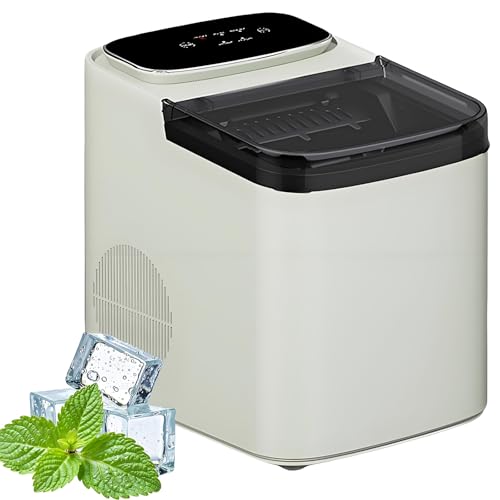 Countertop Ice Maker Machine - Compact Pellet Ice Maker with Self-Cleaning, Anti-Slip Pad, Perfect for Home & Office, Fast Ice Production, Quiet Operation