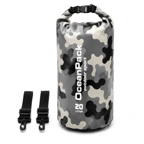 Image of Waterproof Dry Bag, 2L /3L /5L /10L /15L /20L /30L, Floating and Lightweight Bags for Kayaking Rafting Boating River Trekking-Multi Color (20 Liter Grey)
