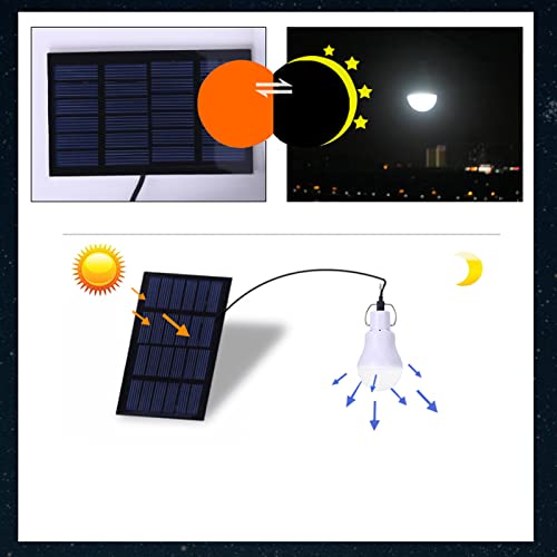 Solar-Leuchtmittel, solarbetriebene LED-Schuppen-Glühbirne, tragbare Laternenlampe mit Panel für Zuhause, Terrasse… – Bild 5