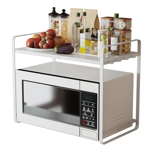 タワー 約W47.5~75×D35×H50cm tower ホワイト 電子レンジ 人気商品】 