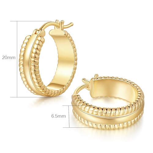 Gold Hoop Earrings for Women 14K Gold Hoop Earrings for Women Masterclass in Simple yet Captivating Design Womens Hoops Earring 20mm2