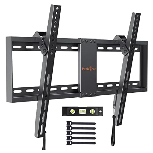 TV-väggfäste, lutande TV-fäste för de flesta 37-82 tums LED, LCD, OLED, platta och böjda TV-apparater upp till 60 kg, max VESA 600x400 mm, bubbelnivå, kabelband ingår