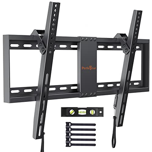 Perlegear Support Mural TV Inclinable pour LED, LCD, OLED, TV à Écran Plat De 37 à 82 Pouces – Support Mural Ultra Résistant Qui Inclus Niveau à Bulle, Attaches De Câble