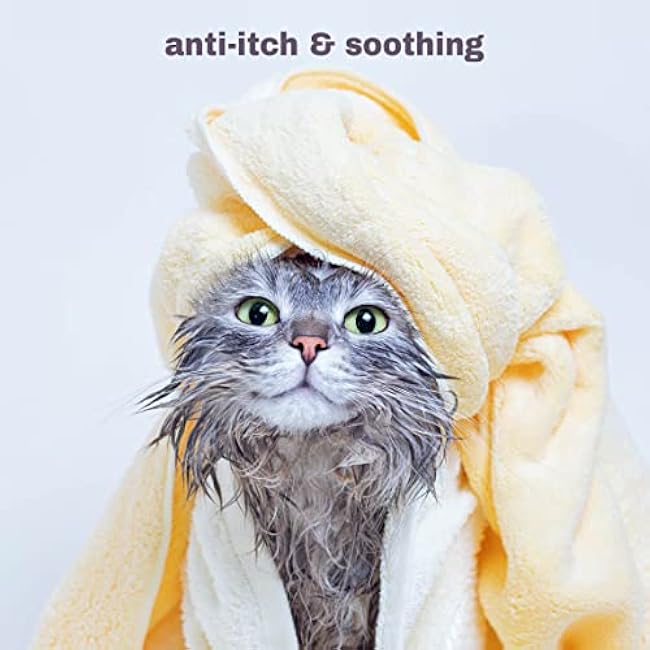 Soothing Hypoallergenic Cat Shampoo ¨C Easy at-Home Cat Grooming | Deodorizes | Gentle & Anti-Itch | Natural & Allergy-Safe Cat Shampoo Sensitive Skin ¨C Fragrance Free | 9 fl oz-rnDGkvLn