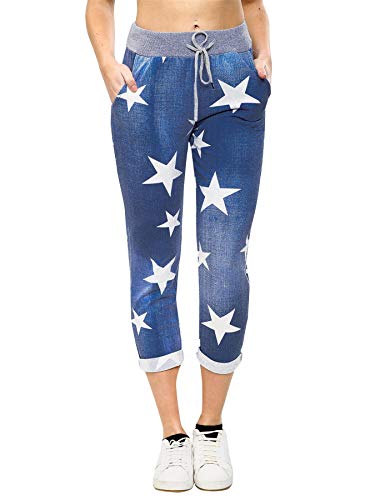 Love My Fashions® Dames Multi Bloemen Testen Tartan Print Italiaans Geribbeld Elastiek Tailleband Casual Zomer Broek Joggen Bodem Strand Broek Oversized