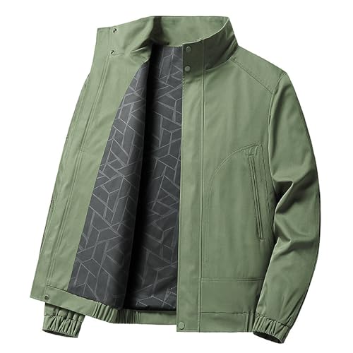 business-jacke für herren, Übergangsjacke Herren Dünn Sommer Stehkragen Sportjacke Sommerjacke Leichte Outdoor Bomberjacke Kurz mit Reißverschluss Fliegerjacke Blouson Jacke Sport Casual Freizeitjacke