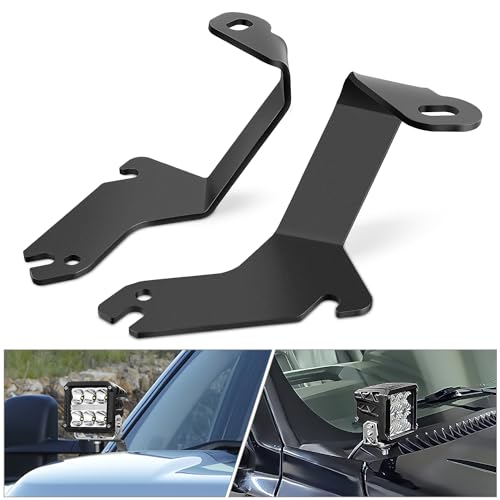 Nilight Ditch Light Brackets Hood Hinges Mount Bracket Kit for Auxiliary Offroad LED Pod Work Lighting on 1999-2006 Chevrolet Silverado Tahoe Suburban GMC Sierra Yukon