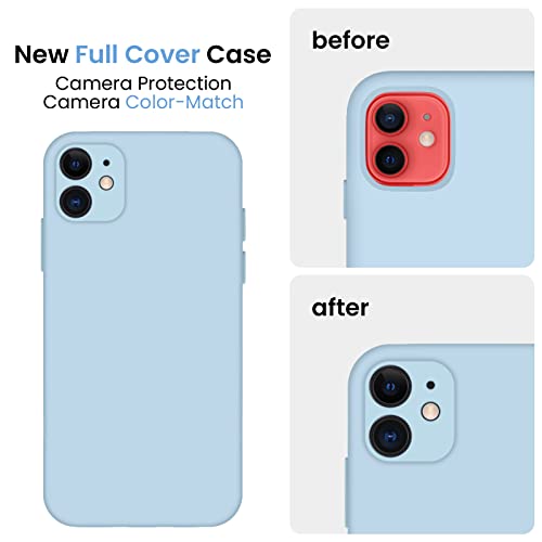 Firenova Iphone 11 Case, [Square Edge] Upgraded [Camera Protecion] Silicone Phone Case With Soft Anti-Scratch Microfiber Lining, 6.1 Inch, Sky Blue #TOP3
