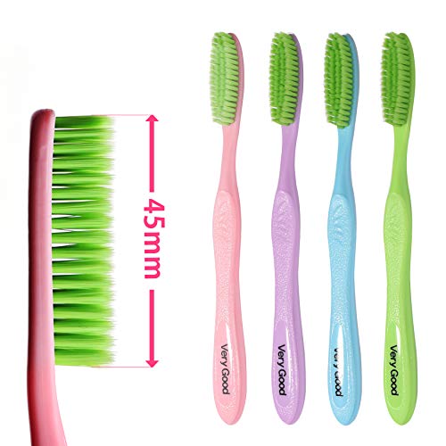 King Head Deep Clean Toothbrush 4 Pack with Mugwort Infused Medium Bristles for Cleaner, Whiter Teeth and Fresher Breath, Large Ergonomic Head for Proper Dental Care