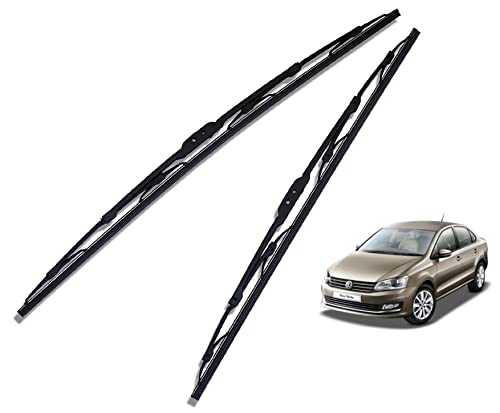 Image of Euro Care Metal Type Wiper Blade Compatibility with Vento Windshield Car Wiper Blade Size D-24,P-16