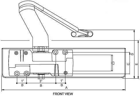International 44CI Surface Mount Door Closer for high traffic doors - Grade 1 - Non Handed - Non-sized adjustable 1 - 6 - Standard w BackCheck - Barrier Free Operation to comply with Federal Accessibility Standards (ADA) Finish: (AL) Aluminum