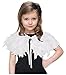L'VOW Fashion Kids Feather Capes Stole Shawl Iridescent for Game Party Hallowmas (White-Flakes)
