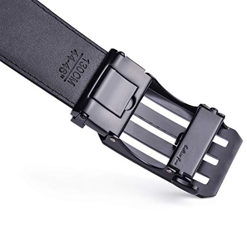 Image of Beltox Men Leather Belt w Slide Ratchet Interchangeable Buckle