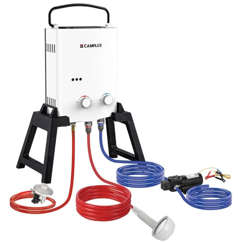 CAMPLUX 5L Gas Water Heater with 4.3L Water Pump,...