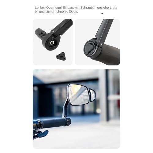 Espejo retrovisor para bicicleta evita puntos ciegos con gran angular inoxidable 7