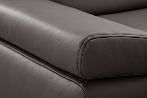 Canapé d’angle Corianne gris, simili cuir – Cavadore