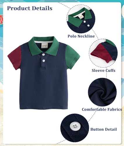Image of Volunboy Baby Boy Summer Clothes Short Sleeve Polo Shirts Shorts Set Pique Beach Outfits