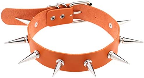 Windy5 Women Men Spike Necklace Choker Vintage Girls Boys Round PU Leather Choker Lady Jewelry Gift