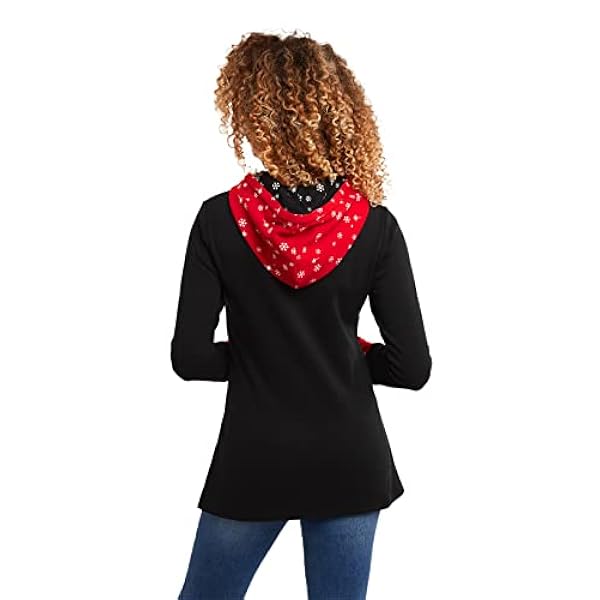 Joe Browns Sudadera con Capucha Festiva de Papá Noel con Estampado de Copo de Nieve Blusas para Mujer