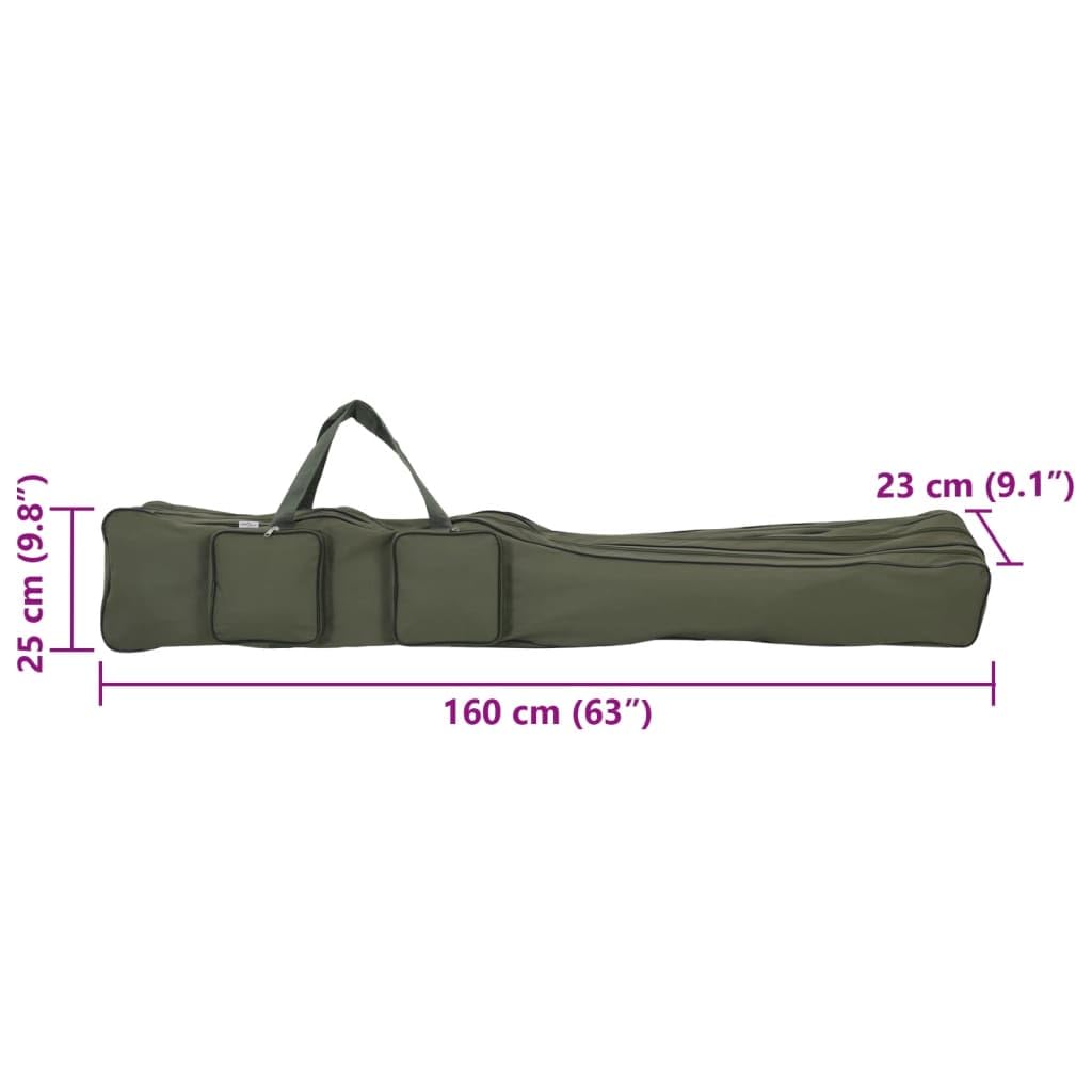 Sac de Canne à pêche Vert foncé 160 cm Tissu Oxford Fourreau Canne a Peche pour Randonnée, Pêche, Camping, Aventure -B