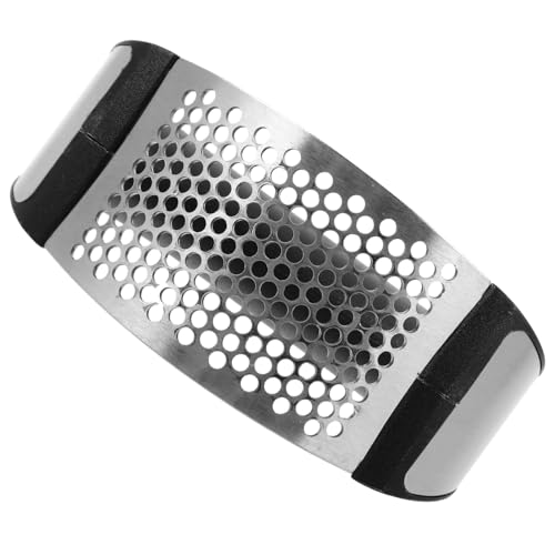FELTECHELECTR Garlic Crusher Stainless Steel Manual Mincer Tool for Easy Garlic Pressing Kitchen Ergonomic Design Comfortable Grip Convenient for Family Use