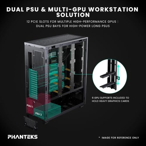 Phanteks Enthoo Elite Server, Extreme Full Tower Chassis, High Airflow Mesh Panels, Black — view 2