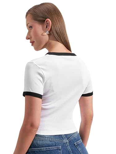 Image of Tokyo Talkies Women Pure Cotton Tops for Woman|Regular Fit Slim fit Crop Tops for Women Western|Top Tshirt for Women Stylish Western|Suitable for Casual and Workwear