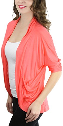 Image of ToBeInStyle Womens Open Front Casual Shrug Lightweight Layering Cardigan Sleeveless or Short Sleeve