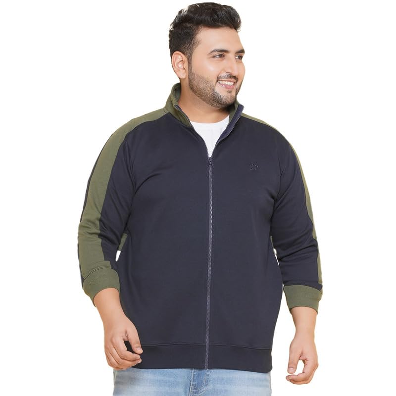 john pride Plus Size Men's Solid Mock Collar Cotton Sweatshirt for Men-picture-29