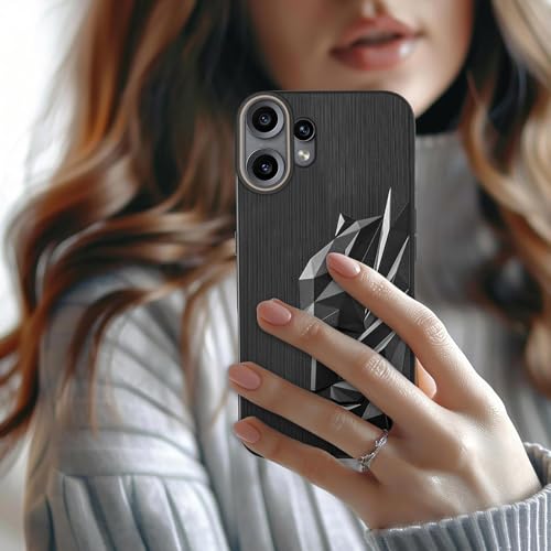 Image of TOUCCH 3D Face Case Back Cover for CMF 2 PRO|Shock Proof Design with Camera Protection Ring|Liquid Case (Microfibre Lining) for CMF 2 PRO|Silicone-Black