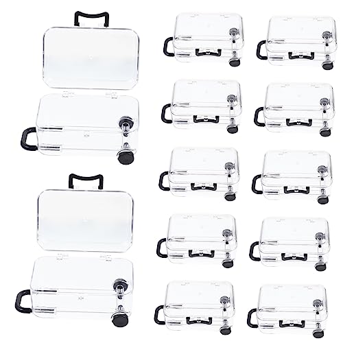 PACKOVE 12個ミニスーツケース ボックス 透明な小型キャンディ収納ケース 結婚式装飾用 お土産ボックス パーティーの記念品