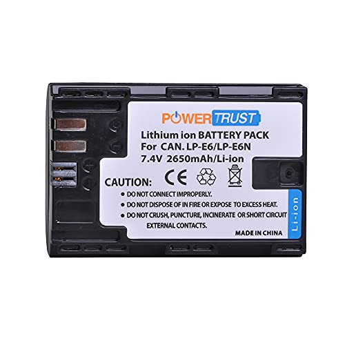 PowerTrust 2 batterie LP-E6 LP-E6N per Canon EOS R...