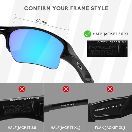 Image of Polarized Replacement Lenses /Rubber Kits for Oakley Half Jacket 2.0 XL