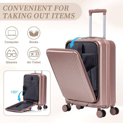 Image of Hardside Luggage, Lightweight Suitcases with Spinner Wheels, 20 /14 Inch