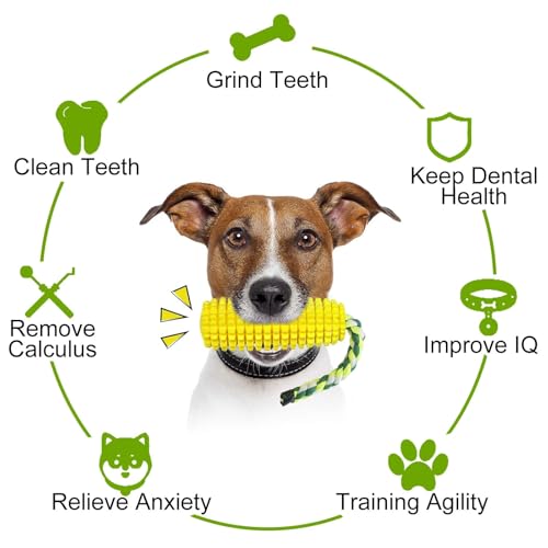 BITEFU 2 Stücksatz Hundespielzeug Set,Maiskolben Hundespielzeug unzerstörbar,für große Hunde,Aggressive Kauer,Plüsch-Kauspielzeug Der,Quietschend großer böser Wolf für kleine und mittlere Hunde