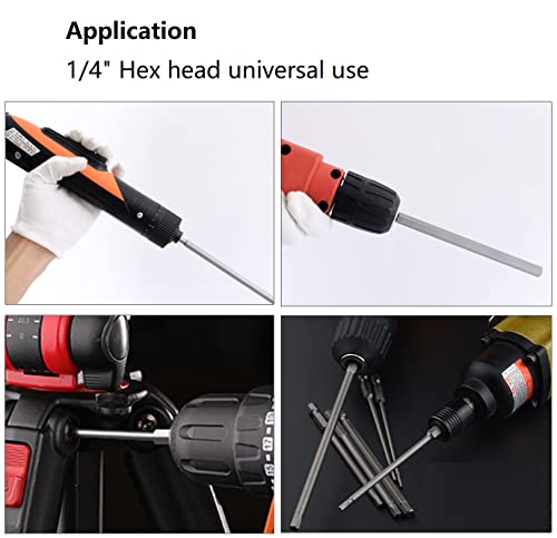 YUHIAKE 7pc 100mm Magnetic Hex Bit Set, H2-H8, 1/4 Inch Hex Socket Screwdriver Bit, Variety pack - Image 4