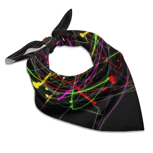 Csemeie Glow in Dark Splatter Neon Bandana Hair Scarf Headband Adjustable Neckerchief for Men Women Decor