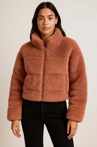Image of KOTTY Women's Cozy Fit Full Sleeve Coral Fleece Zip Jacket - Winterwear with Pockets for Daily Warmth & Style