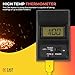 Digital Probe Thermometer for Kiln, Furnace - Hi Temp Thermometer with Digital Readout to 1300° C - Industrial, Commercial Use - K-Type Thermocouple - Wire Lead and Probe Included - Cast Master Elite